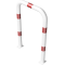 Anti-nudge hoop |  76 x 2,6 mm | without cross bar | to be fixed by plugs | total width: 750 mm | total height: 1150 mm | hot-dip galvanized and white coatedwith red reflecting stripes